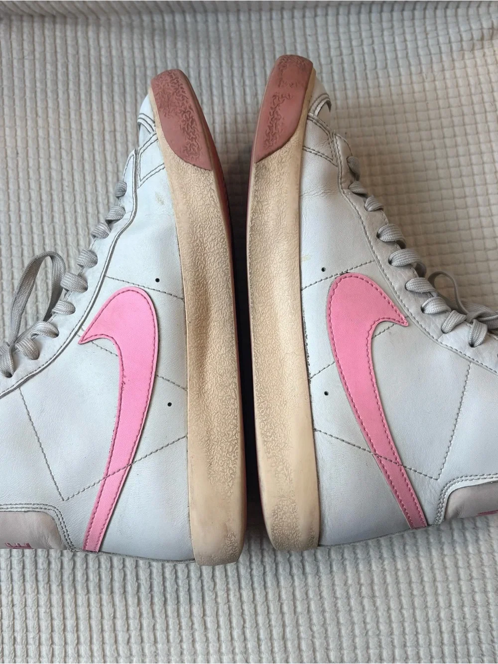 Nike Kid’s Blazer Mid — White with Pink Swoosh